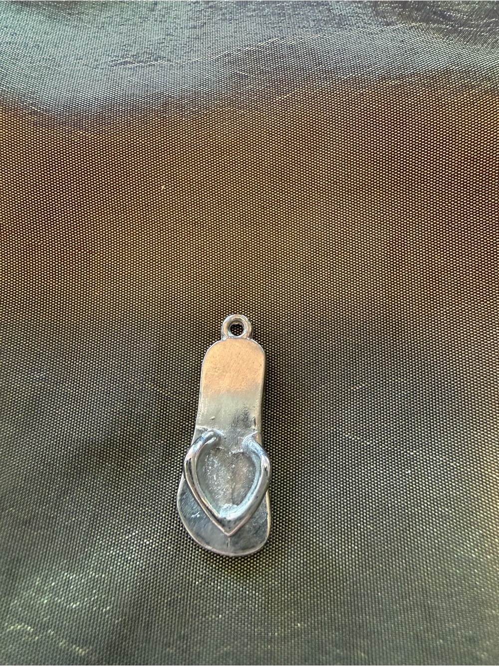 Silver Flip Flop Phone Charm Pendant - Silver